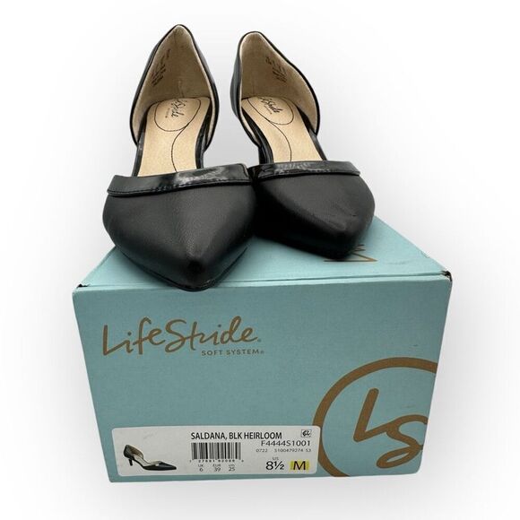 LifeStride Womens Saldana Pointed Toe Stiletto D'Orsay Pumps Heel Black Size 8.5 - Picture 2 of 11